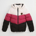 Girl's color block warm bomber jacket